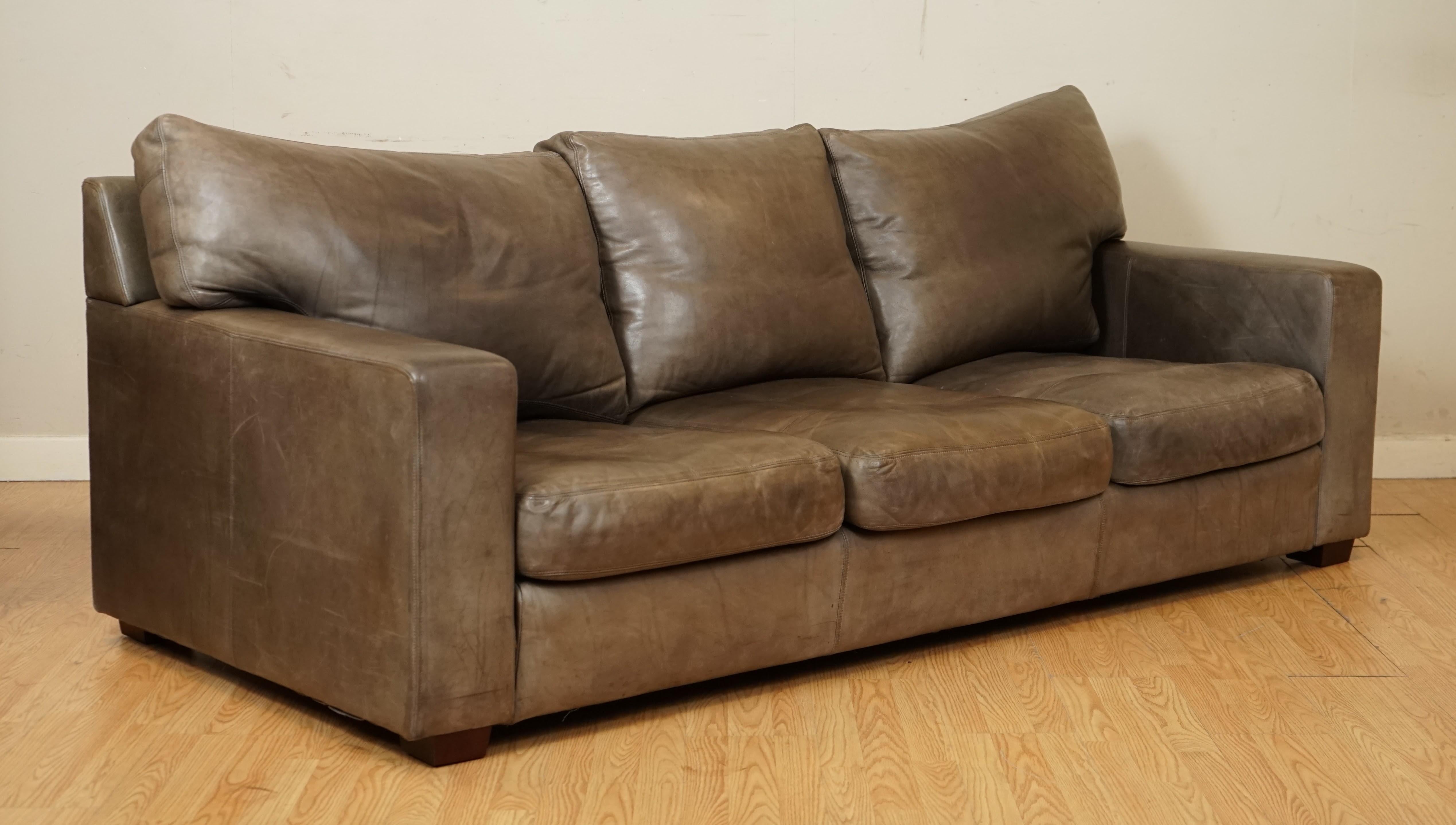 We are so excited to present to you this Beautiful Buttery Soft Leather Collins & Hayes Sofa.

This sofa is a very well made a solid piece, costing around £3,000 new. The arms are removable, so it can manouver better to get inside your home and