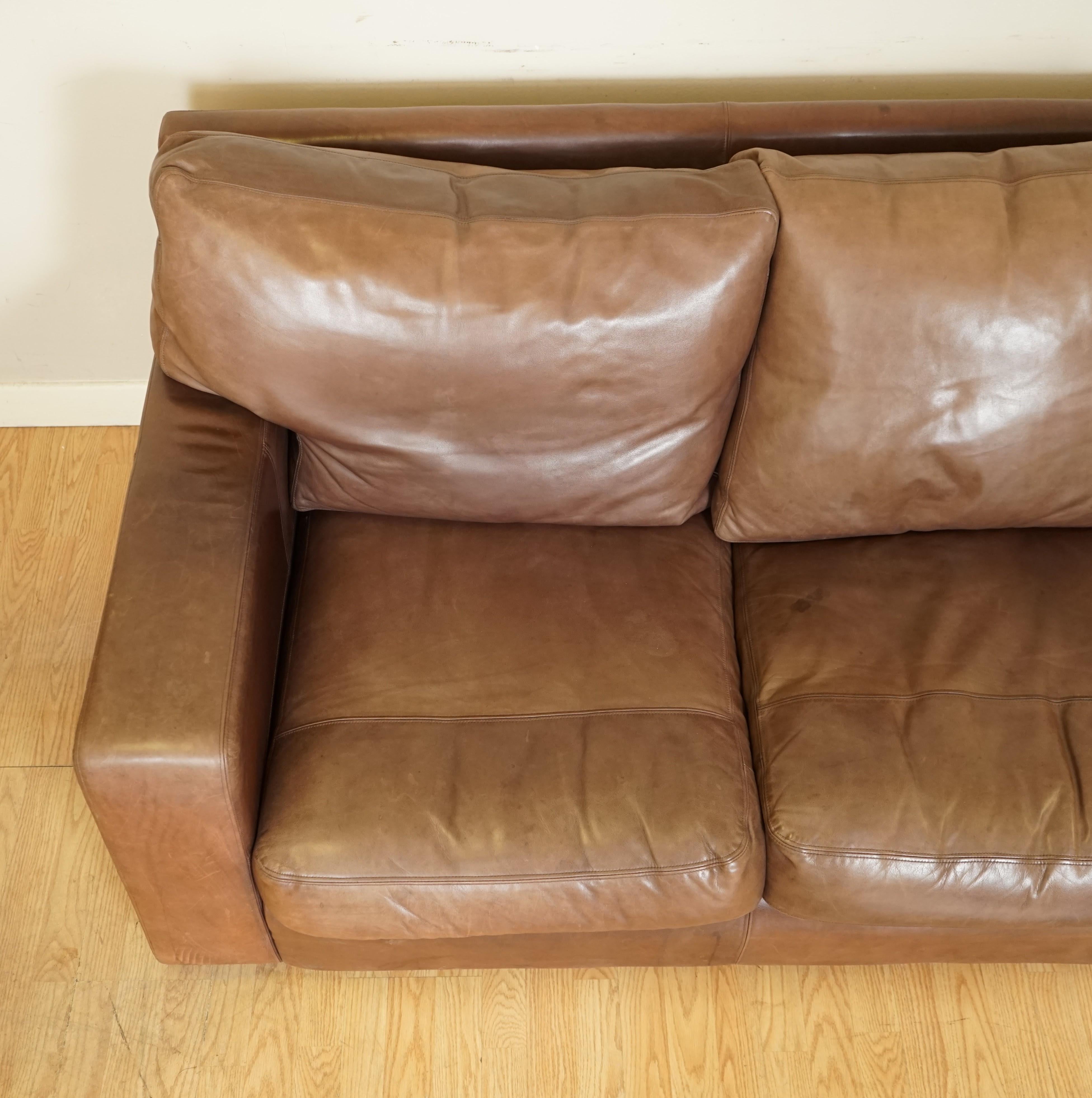 Collins & Hayes Buttery Soft Leather Three Seater Sofa with Feather Filled Back 1