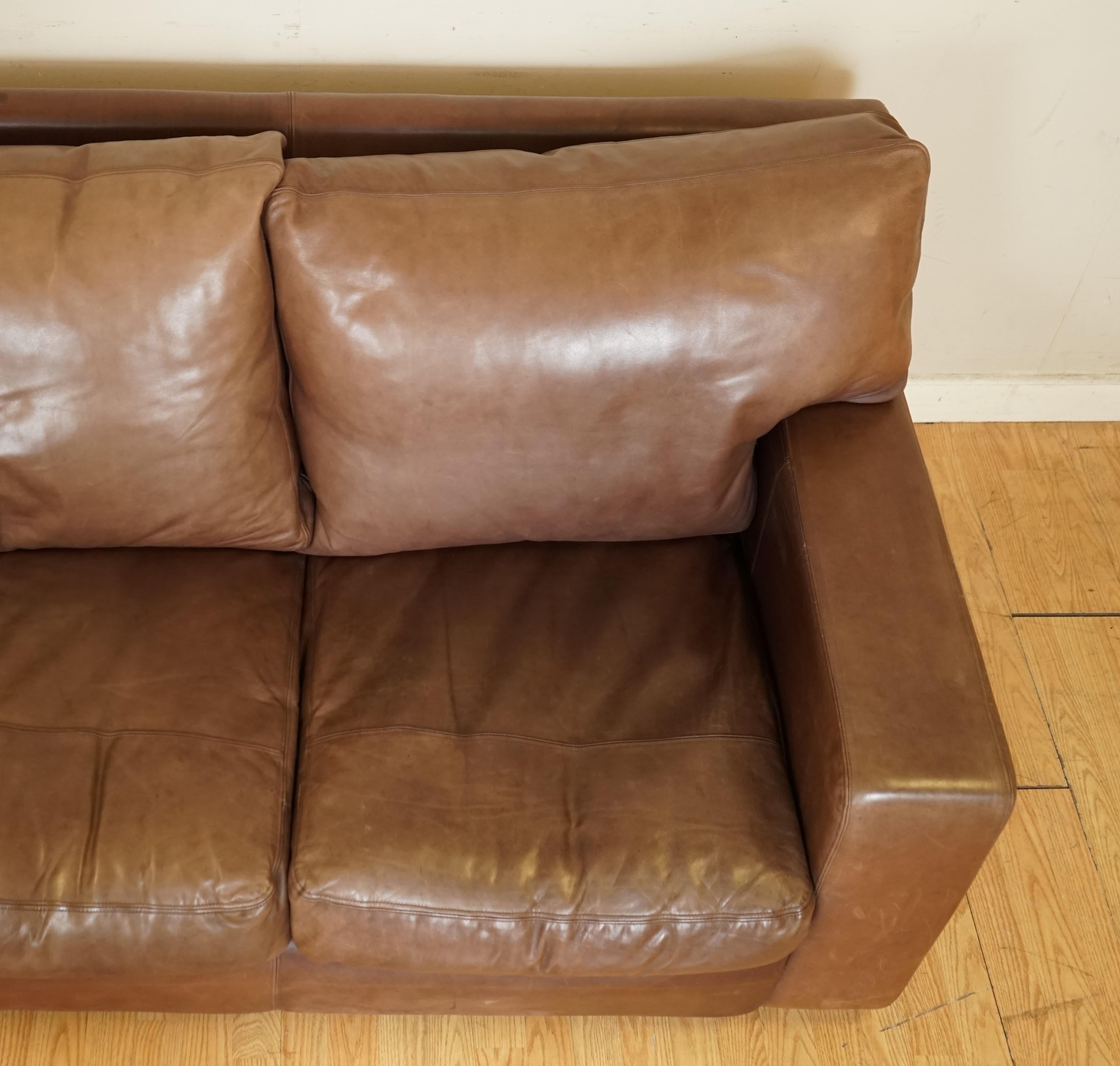 Collins & Hayes Buttery Soft Leather Three Seater Sofa with Feather Filled Back 2
