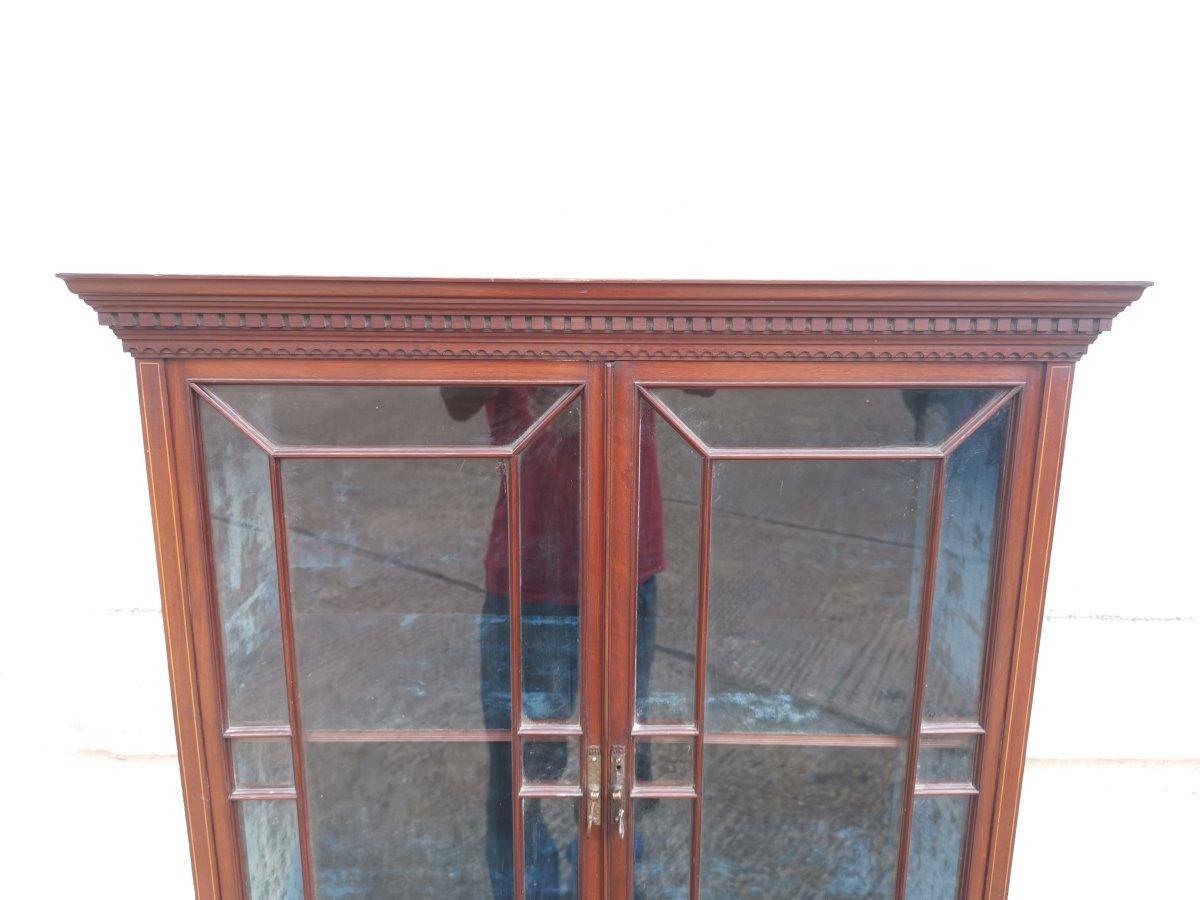 Collinson & Lock. Aesthetic Movement Anglo-Japanese Glazed Walnut Side Cabinet For Sale 1