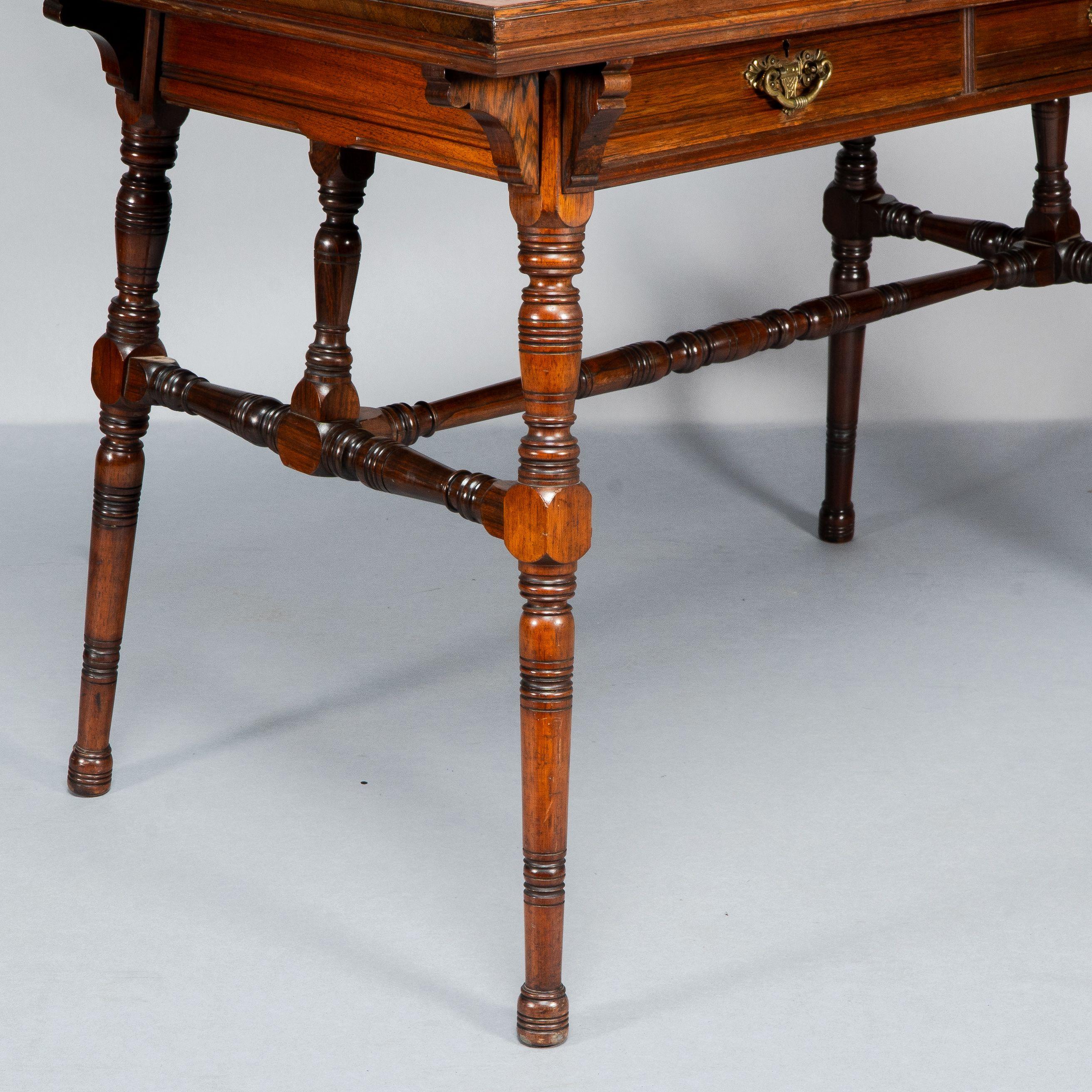 Collinson & Lock. Aesthetic Movement Two Drawer Writing Table. 5