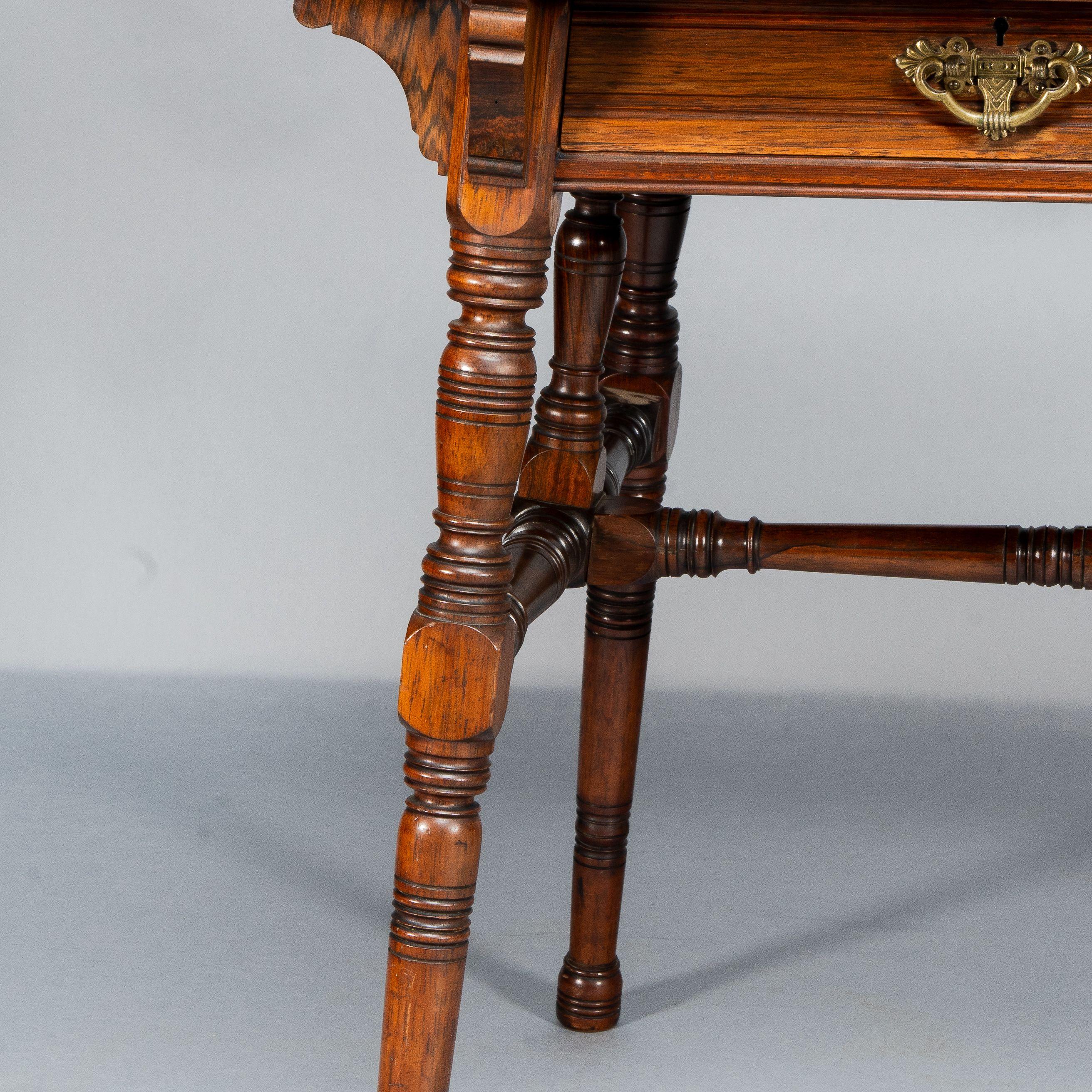 Collinson & Lock. Aesthetic Movement Two Drawer Writing Table. 8
