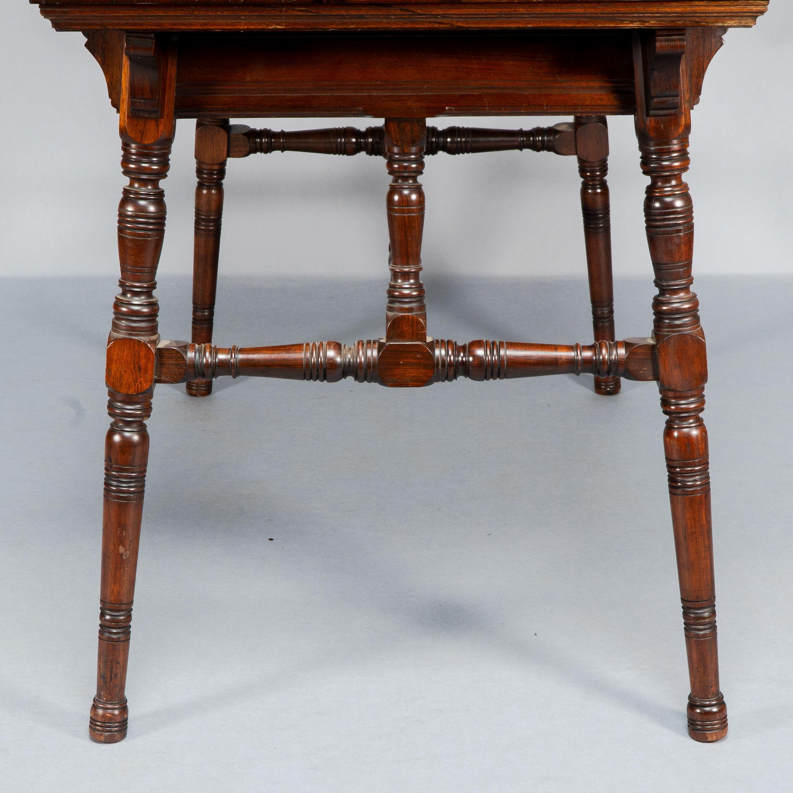 Collinson & Lock. Aesthetic Movement Two Drawer Writing Table. 11