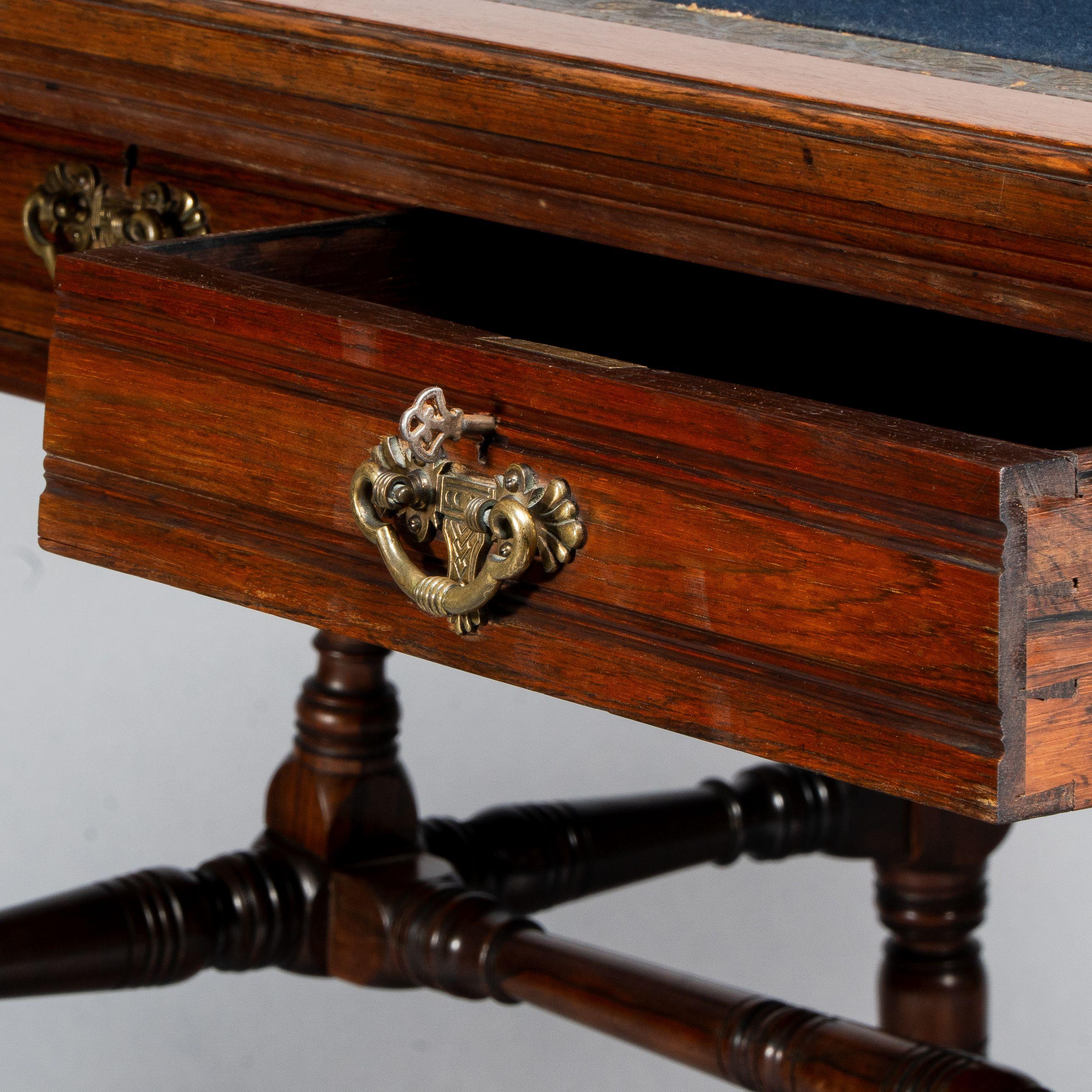 Collinson & Lock. Aesthetic Movement Two Drawer Writing Table. 12