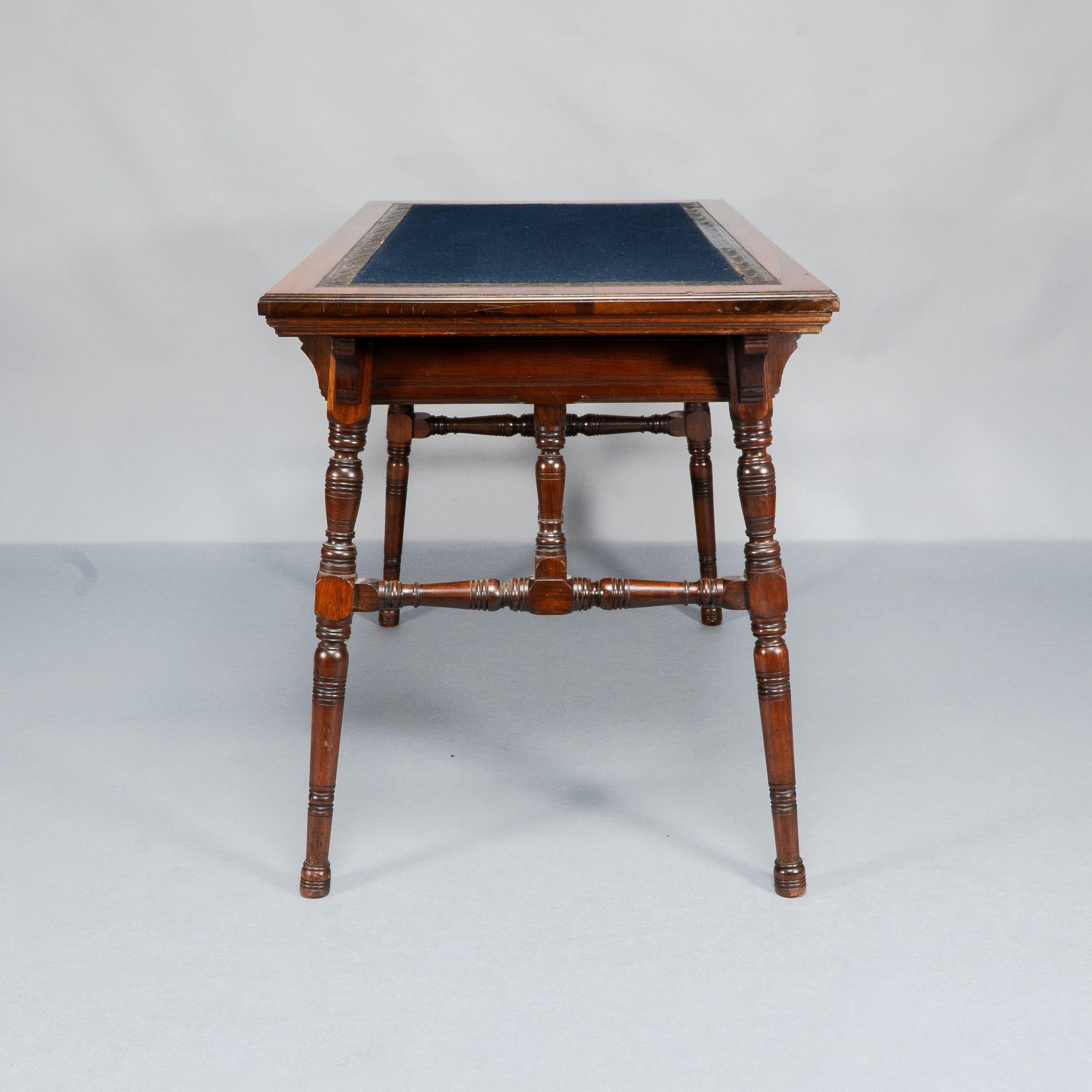 British Collinson & Lock. Aesthetic Movement Two Drawer Writing Table.