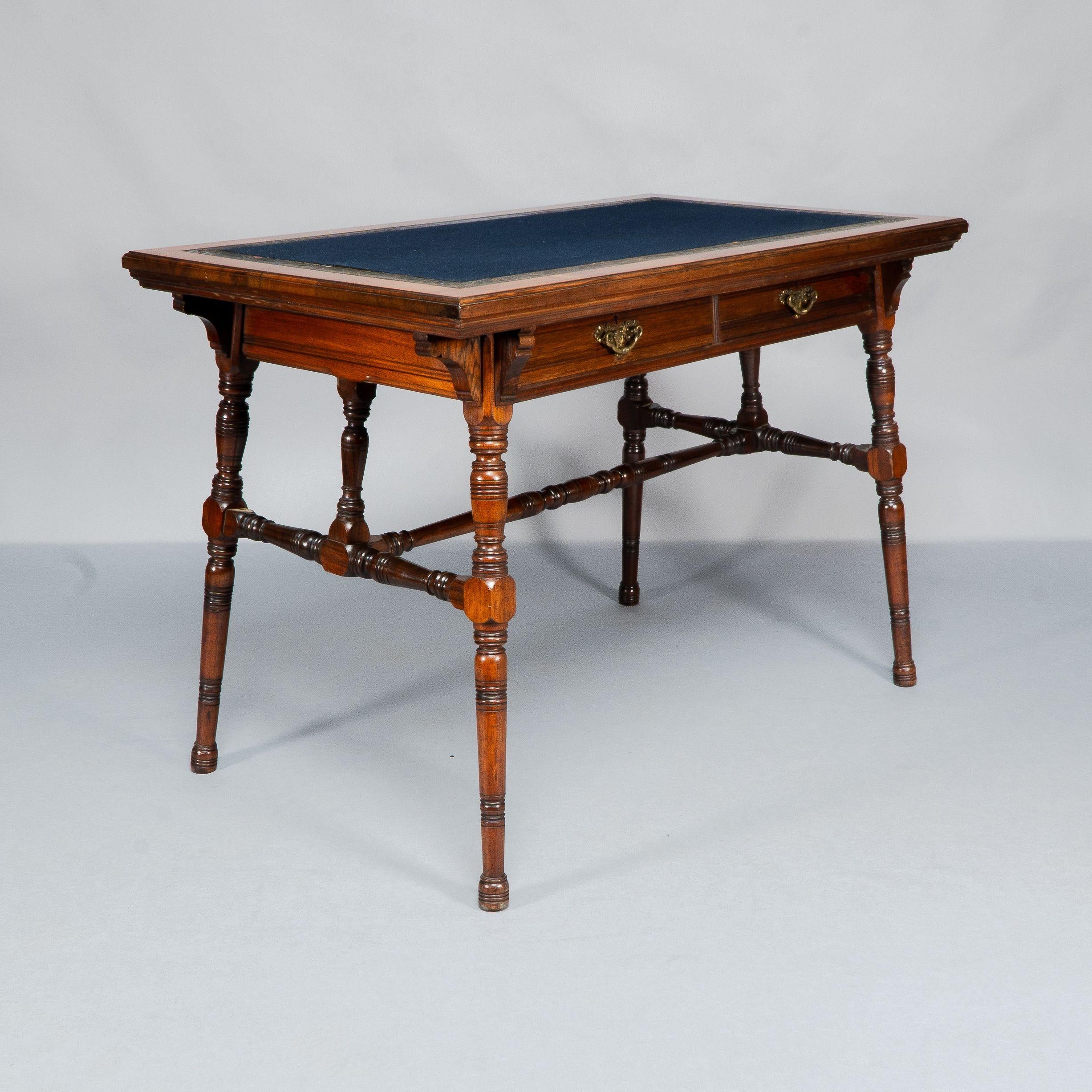 Collinson & Lock. Aesthetic Movement Two Drawer Writing Table. 3