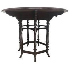 Collinson & Lock, Aesthetic Movement Walnut Centre Table on Turned Baluster Legs