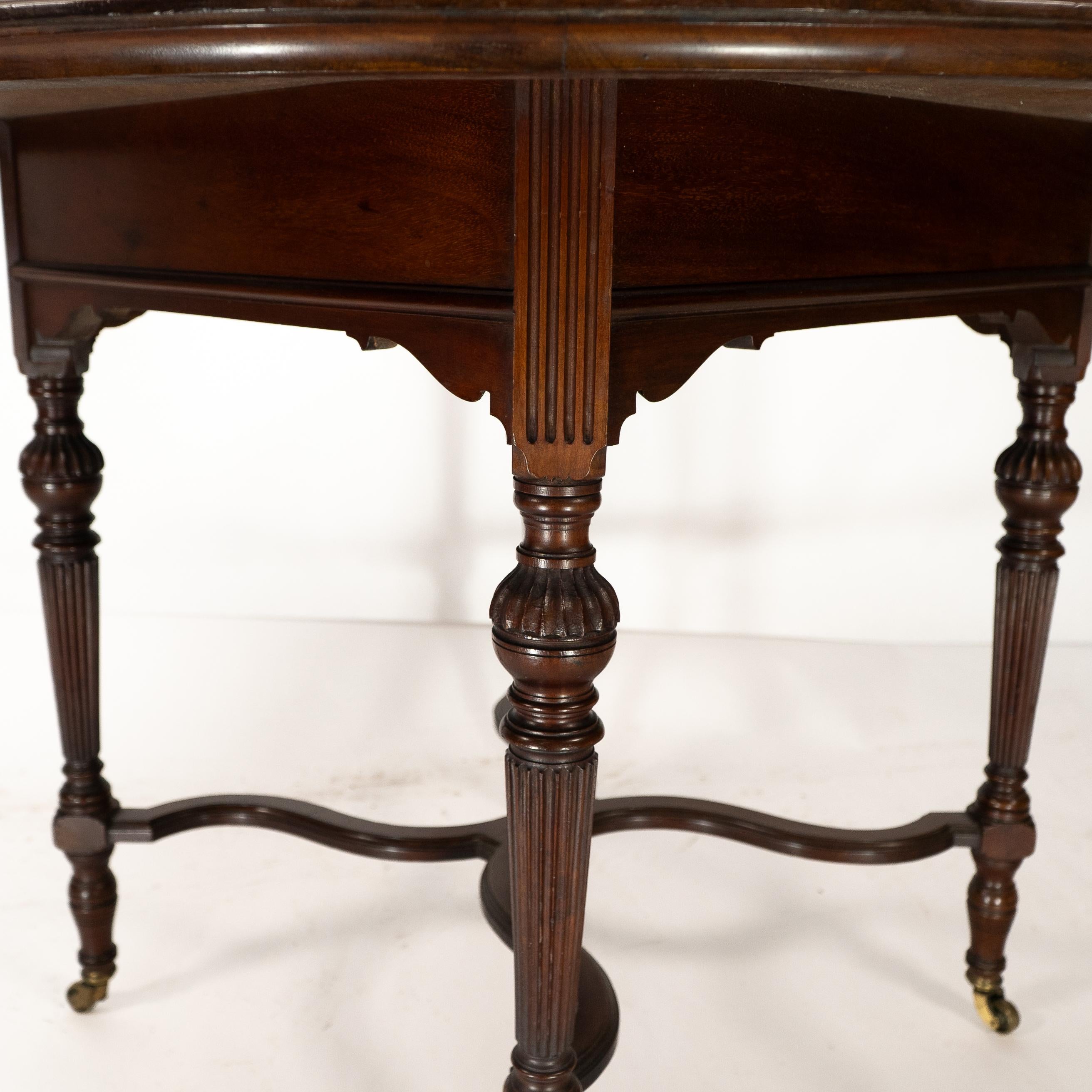 Collinson & Lock attributed. An Aesthetic Movement walnut circular center table For Sale 9