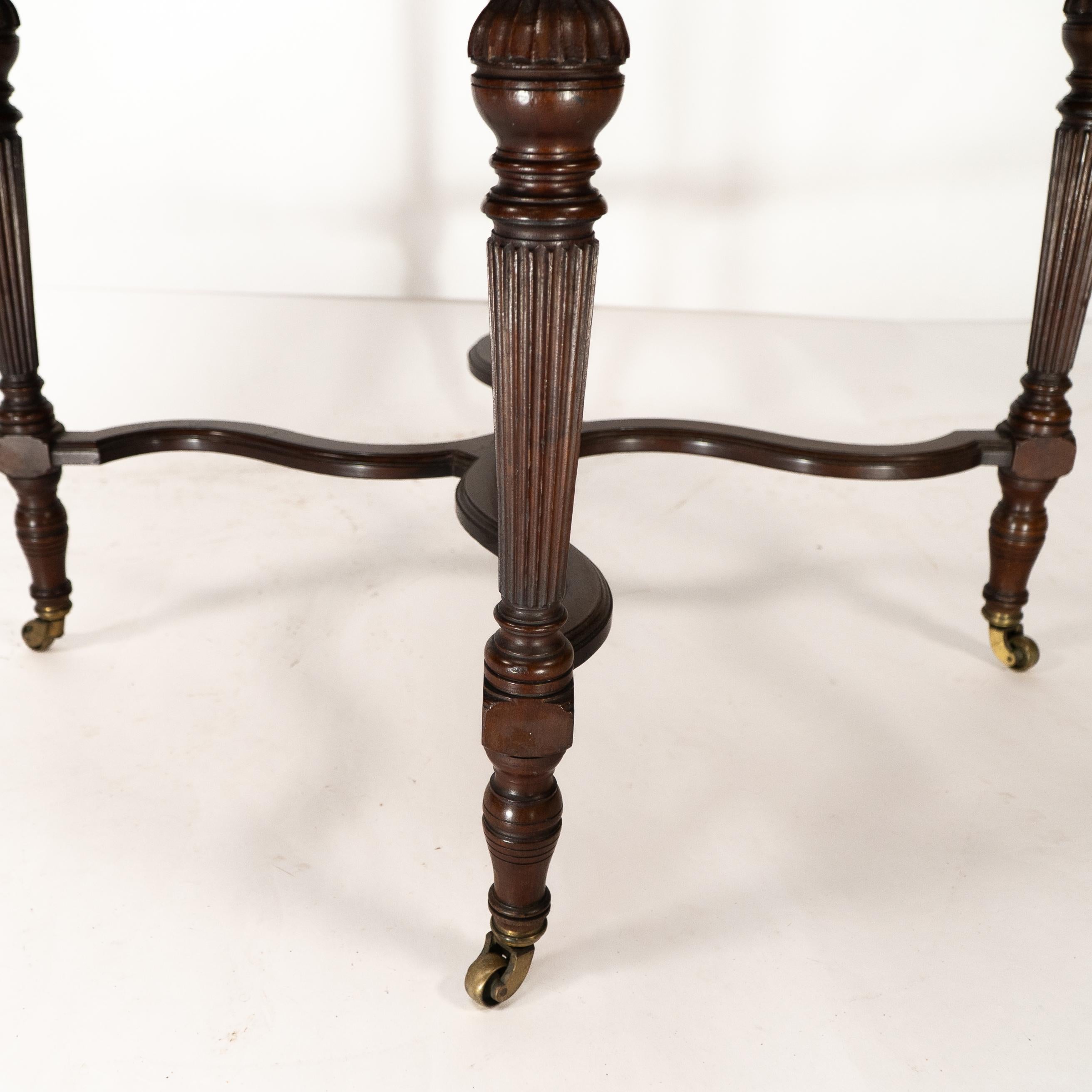Collinson & Lock attributed. An Aesthetic Movement walnut circular center table For Sale 11