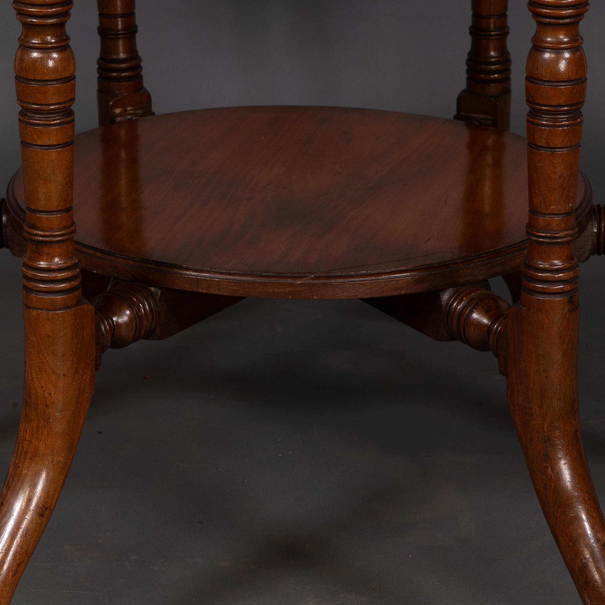 Collinson & Lock attributed. An Aesthetic Movement walnut octagonal center table For Sale 7