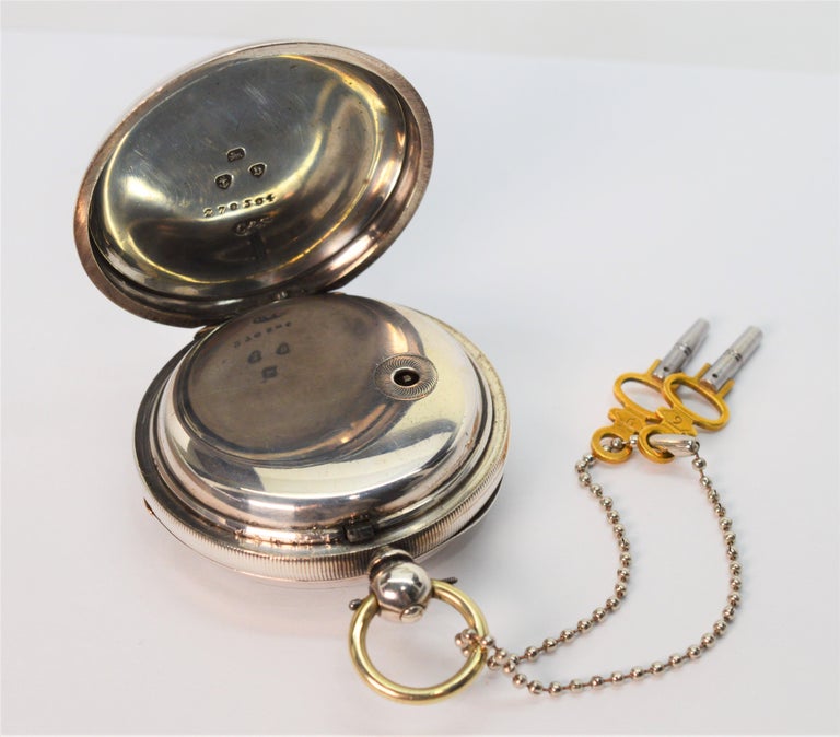 Collinwood and Sons Sterling Silver Railroad Pocket Watch at 1stDibs