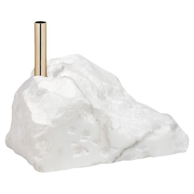 Collis I – Brass Plant Stand with Estremoz Marble Base For Sale