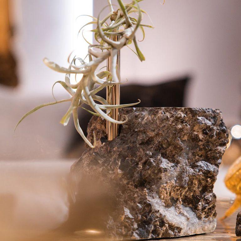 Collis II - Jardinera de latón con base de mármol Emperador Moderno orgánico en venta