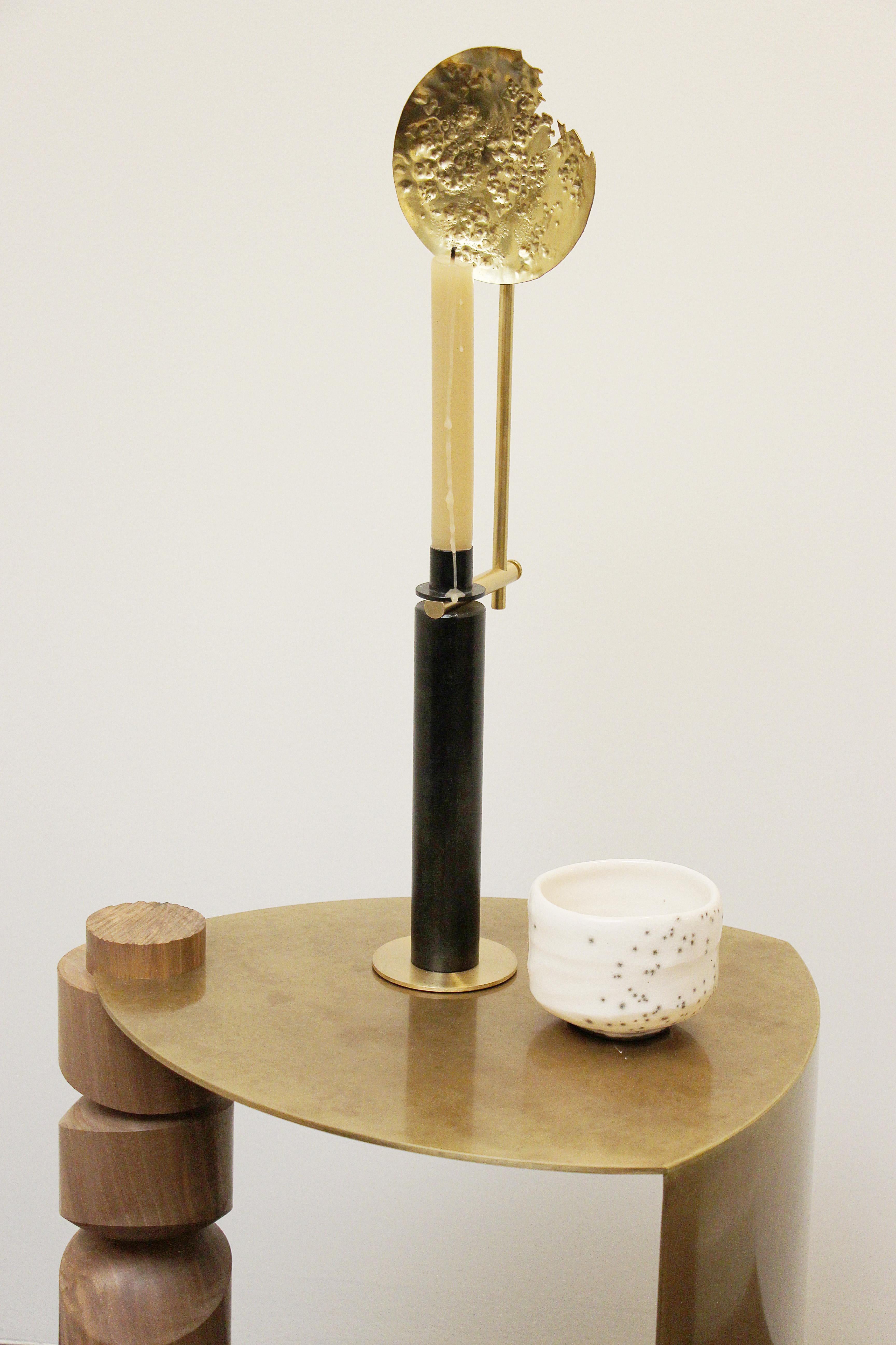 Brass Collision Side Table For Sale