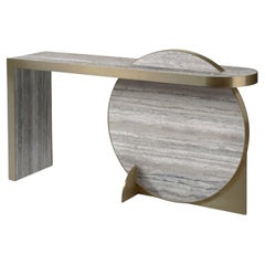 Collision Travertine Console by Bohinc Studio