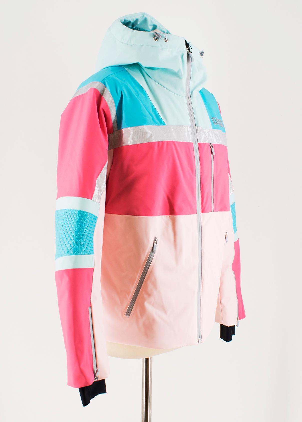 Colmar Neon Pink Ski Jacket & Trousers Set

Trousers: 
-Neon pink, polyester shell, nylon lining
-Padded with 80 gr ThermoreÂ® ThermosoftÂ®
-Mechanical stretch fabric
-Water-repellent Teflon EcoEliteâ„¢ treatment
-Two side zip pockets
-Five belt