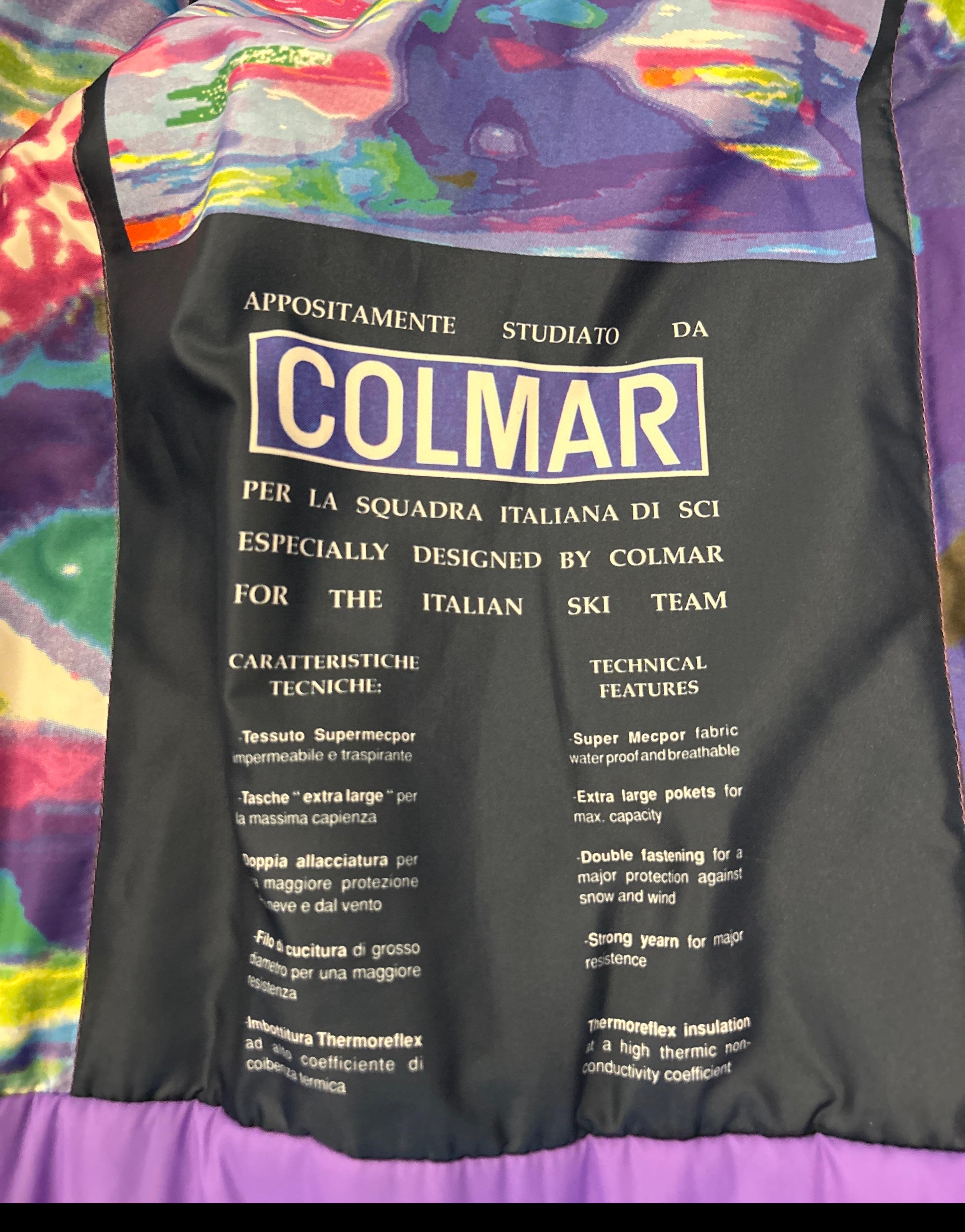 Giacca da sci Colmar Vintage anni '80 della squadra italiana di sci in vendita 5