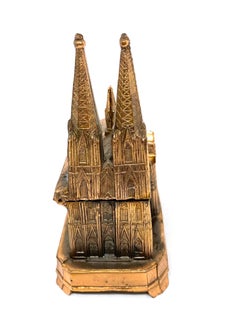 Cologne Cathedral Jewelry Trinket Box Metal, Antique German Souvenir, 1930s