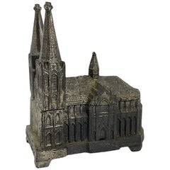 Cologne Cathedral Jewelry Trinket Box Metal, Antique German Souvenir, 1930s