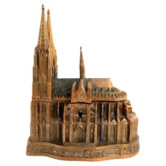 Cologne Cathedral Jewelry Trinket Box with Metal, Vintage German Souvenir, 1930s