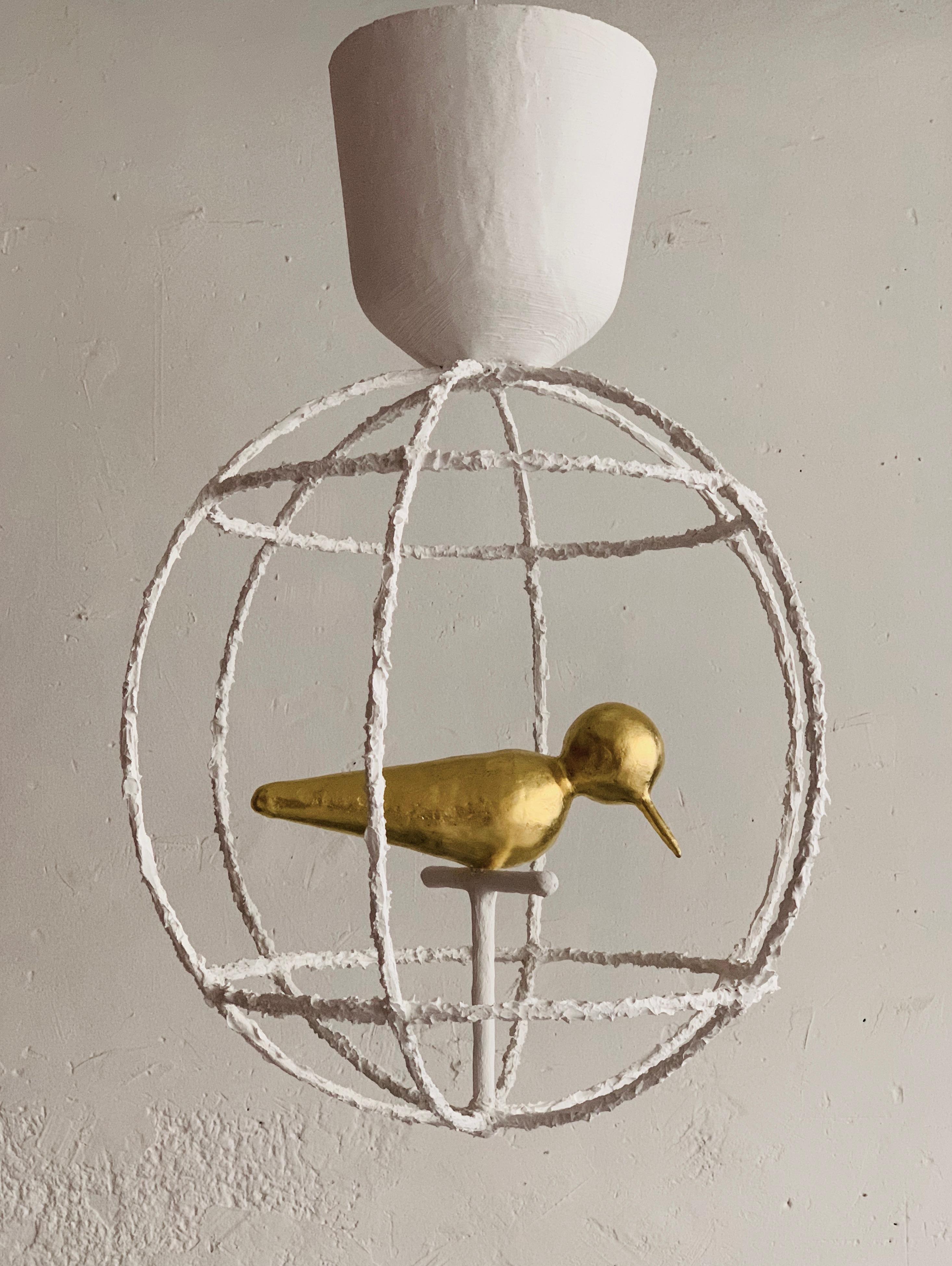 Gold Leaf Colombe D'or Lamp by Mathieu Challieres