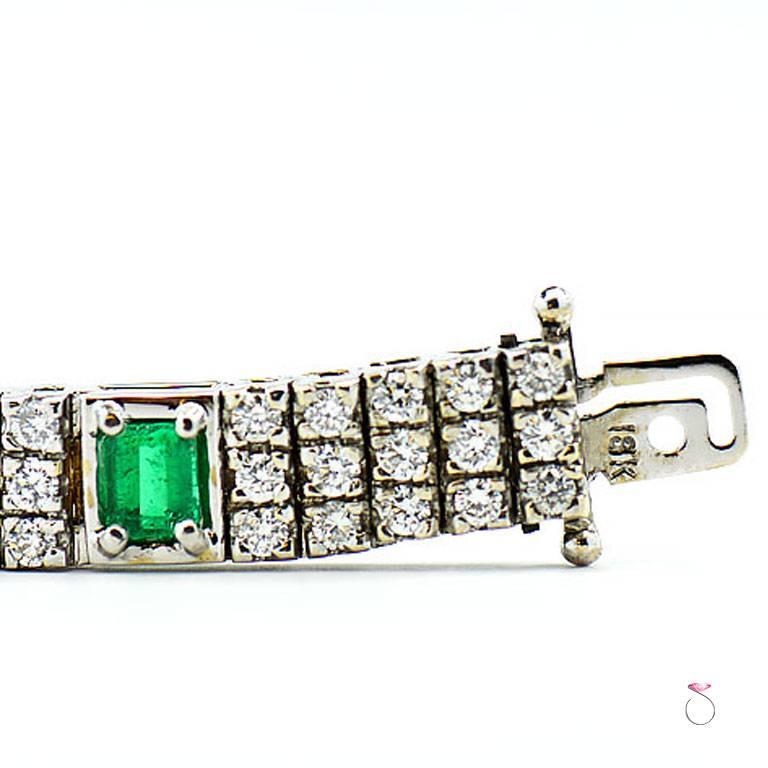 Women's Colombia Emerald and Diamond Tennis Bracelet