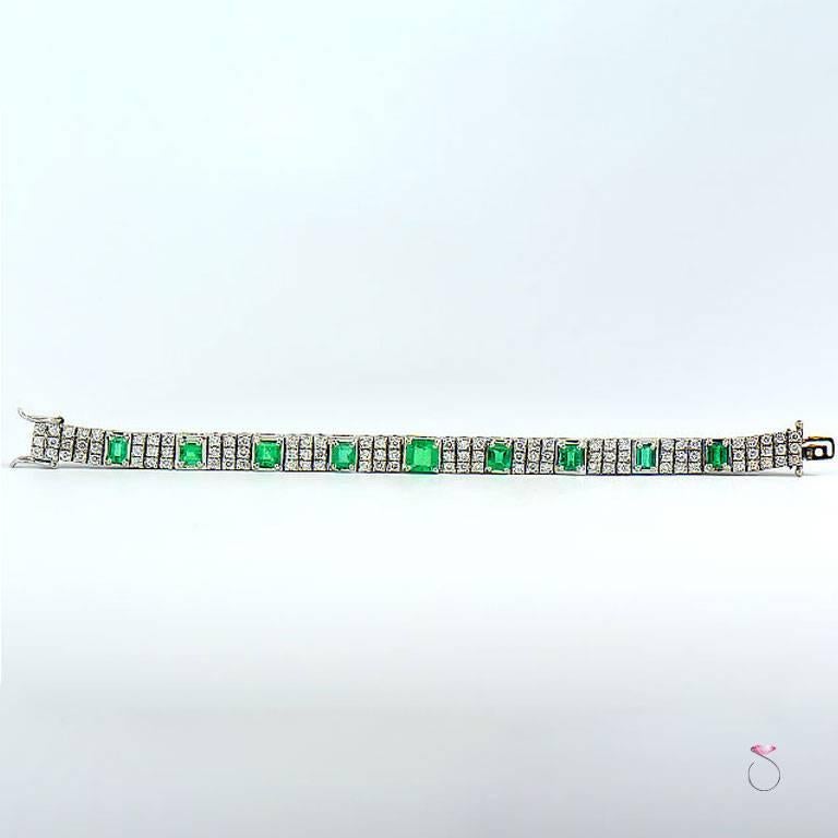 colombia emerald and diamond tennis bracelet