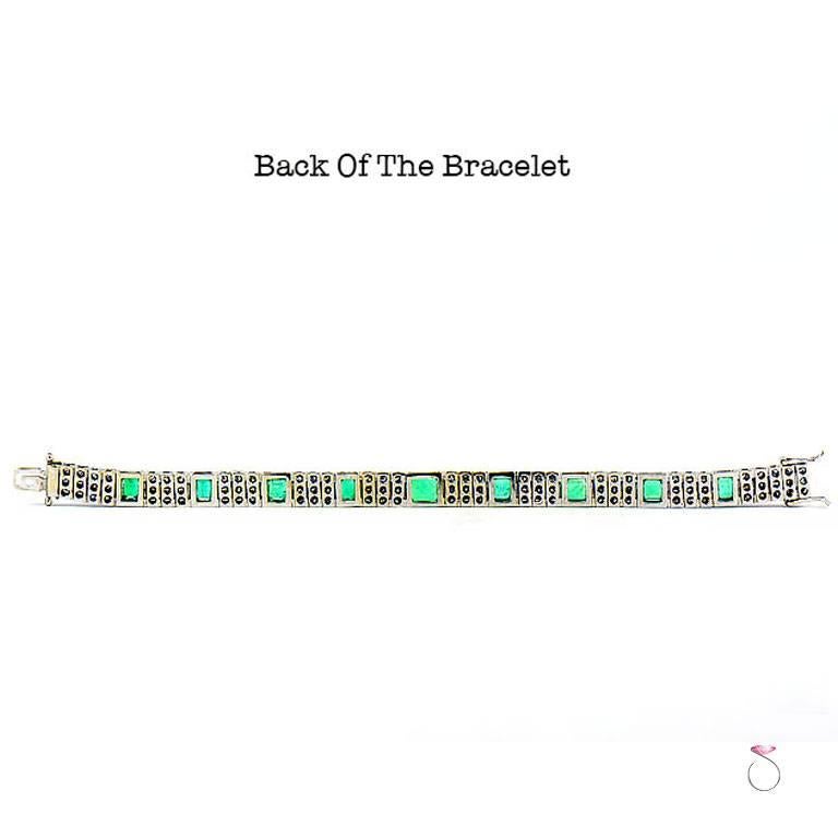 Colombia Emerald and Diamond Tennis Bracelet 3