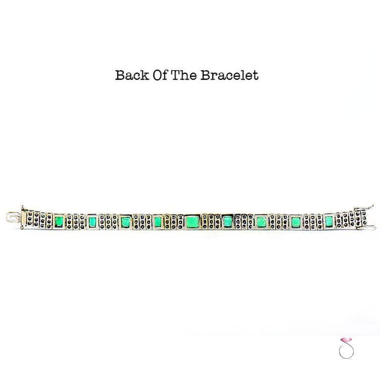 colombia emerald and diamond tennis bracelet