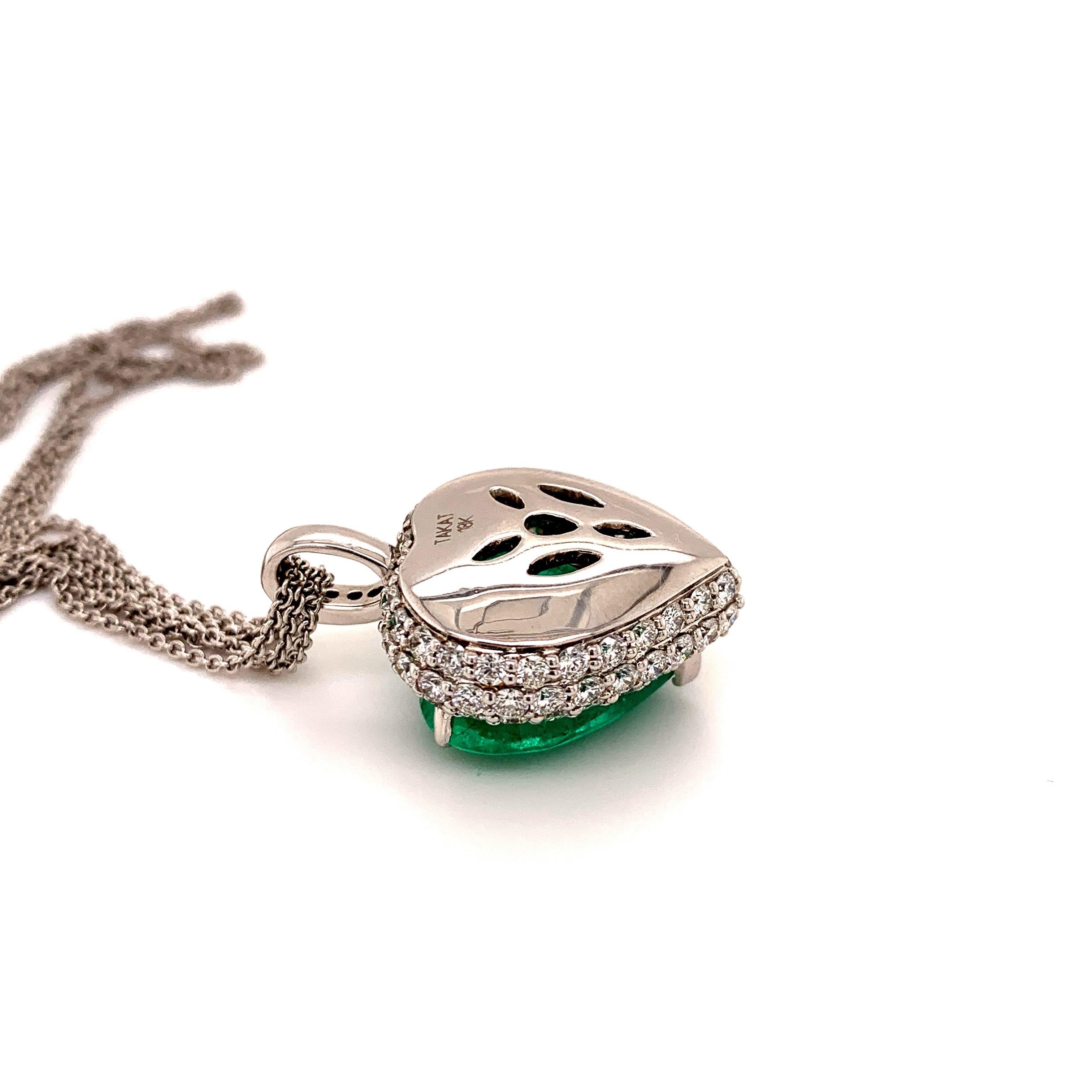 Contemporary Colombian 10.39 Carat Emerald Pendant