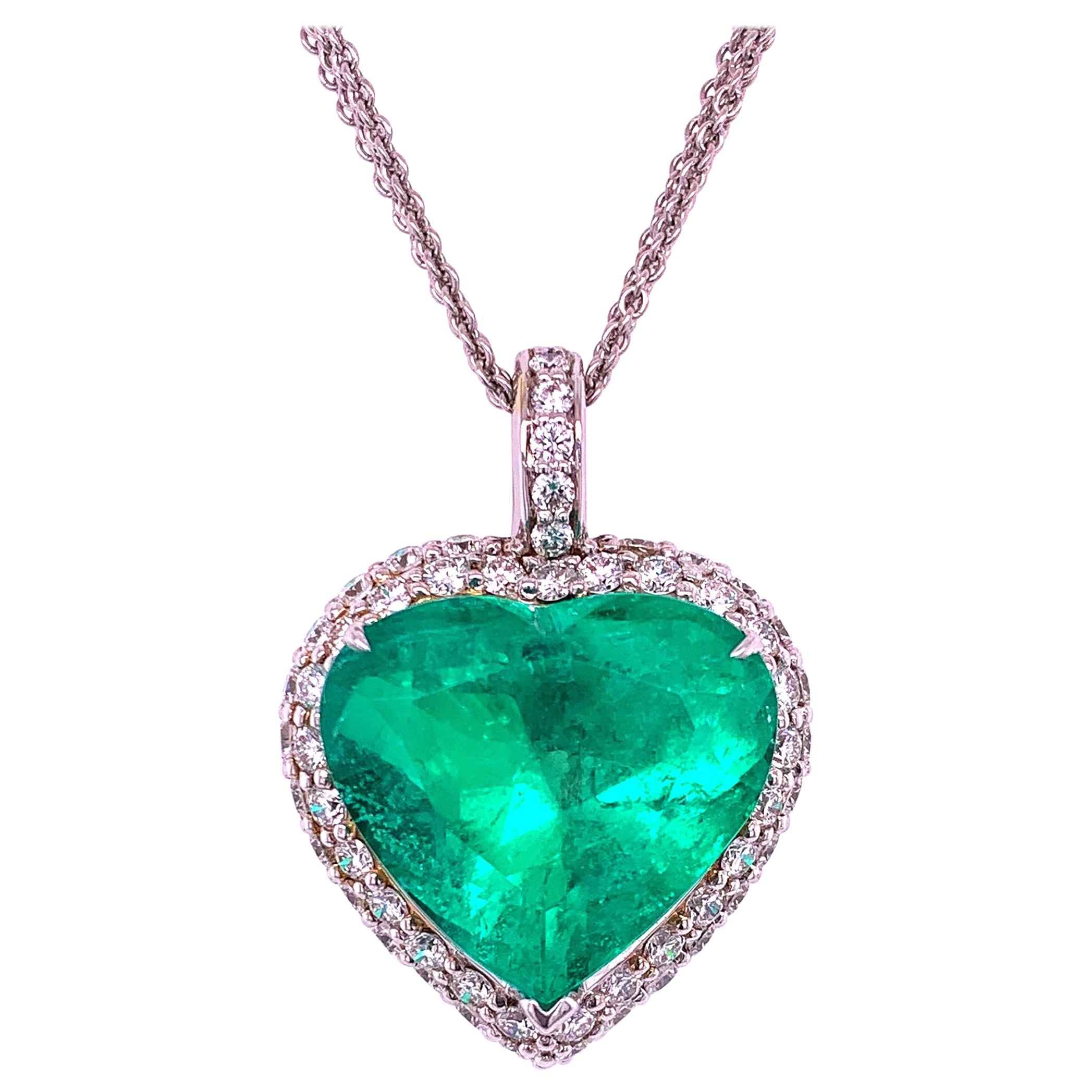 Colombian 10.39 Carat Emerald Pendant