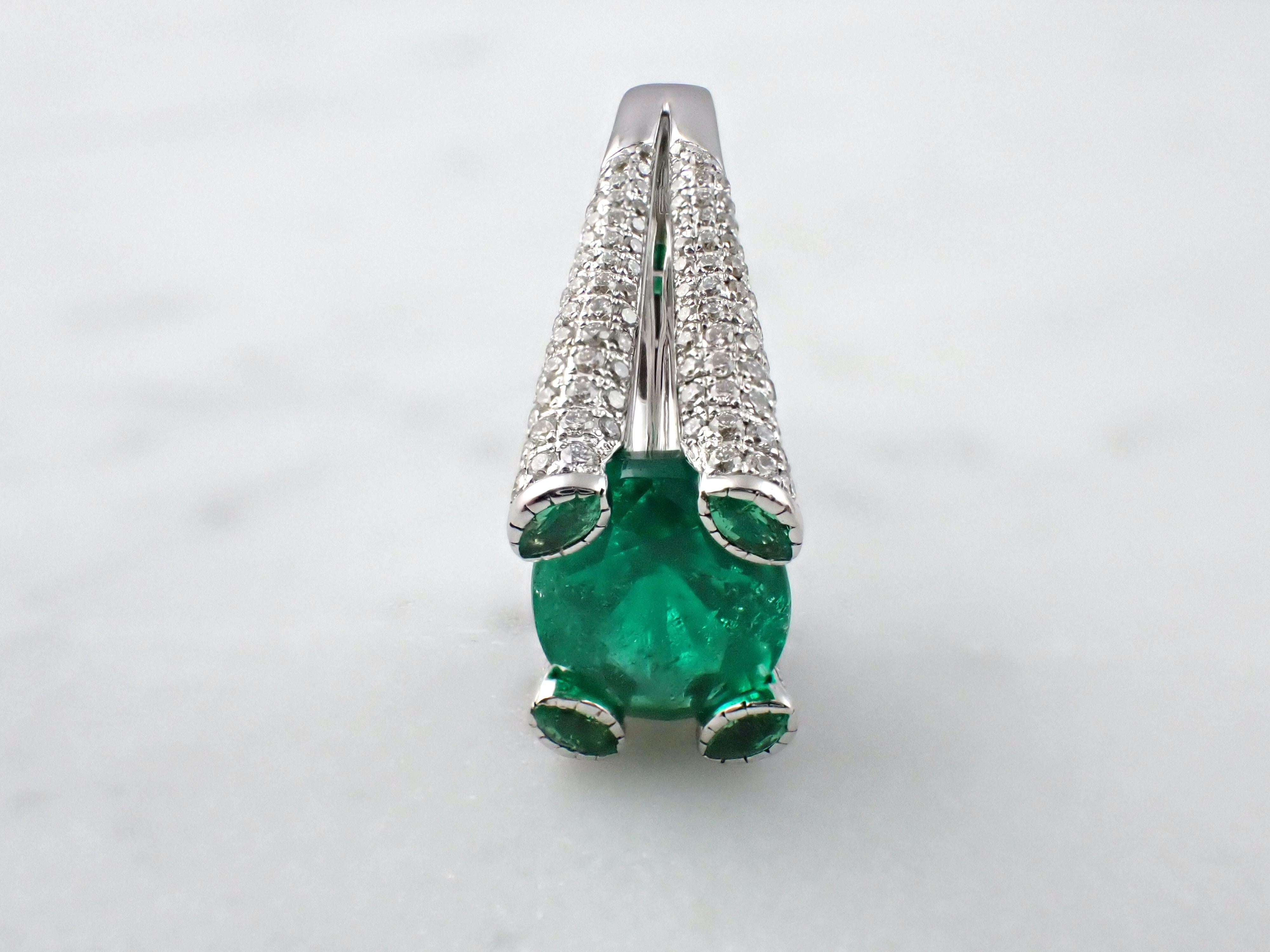 Colombian 5.50 Cts GRS Emerald Ring with Diamonds in 18K White Gold For Sale 12