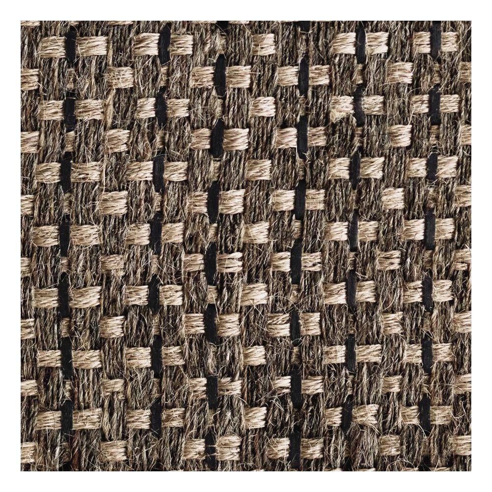 5' x 7' Area Rug, Handwoven Horsehair, Jute and Black Leather, Colombian Crin 