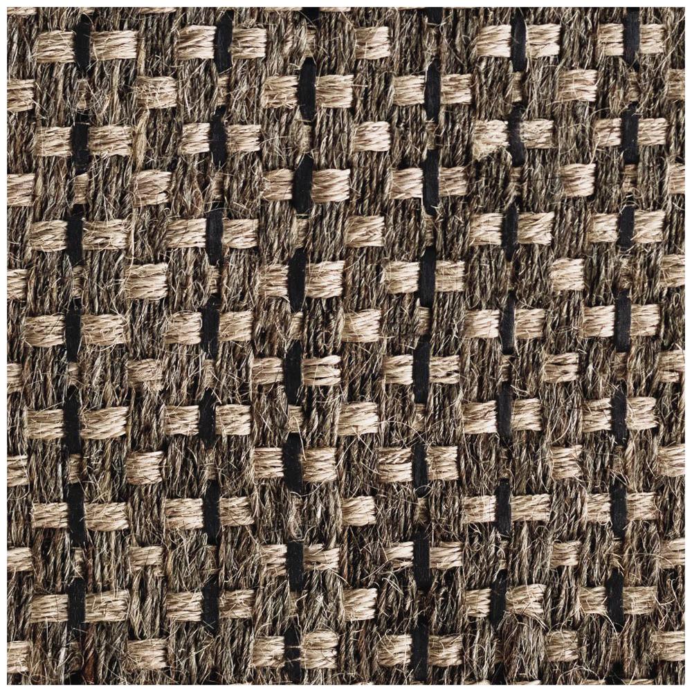8' x 10' Area Rug, Handwoven Horsehair, Jute and Black Leather, Colombian Crin 