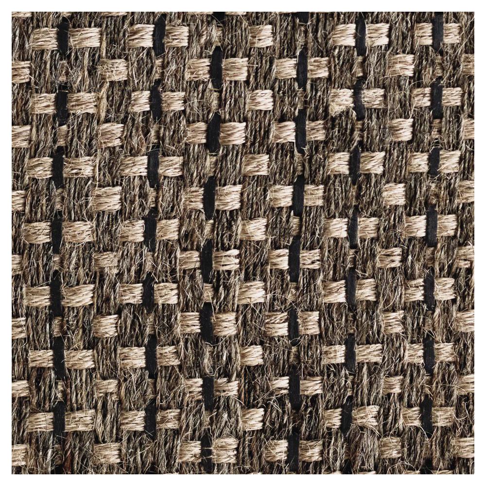 Runner in Handwoven Horsehair, Jute and Black Leather, Colombian Crin Rugs