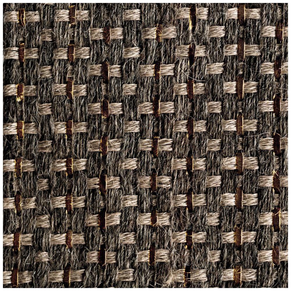 5' x 7' Area Rug, Handwoven Horsehair, Jute and Coffee Leather, Colombian Crin 