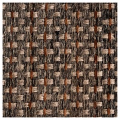 8' x 10' Area Rug, Horsehair, Jute and Dulce de Leche Leather, Colombian Crin 