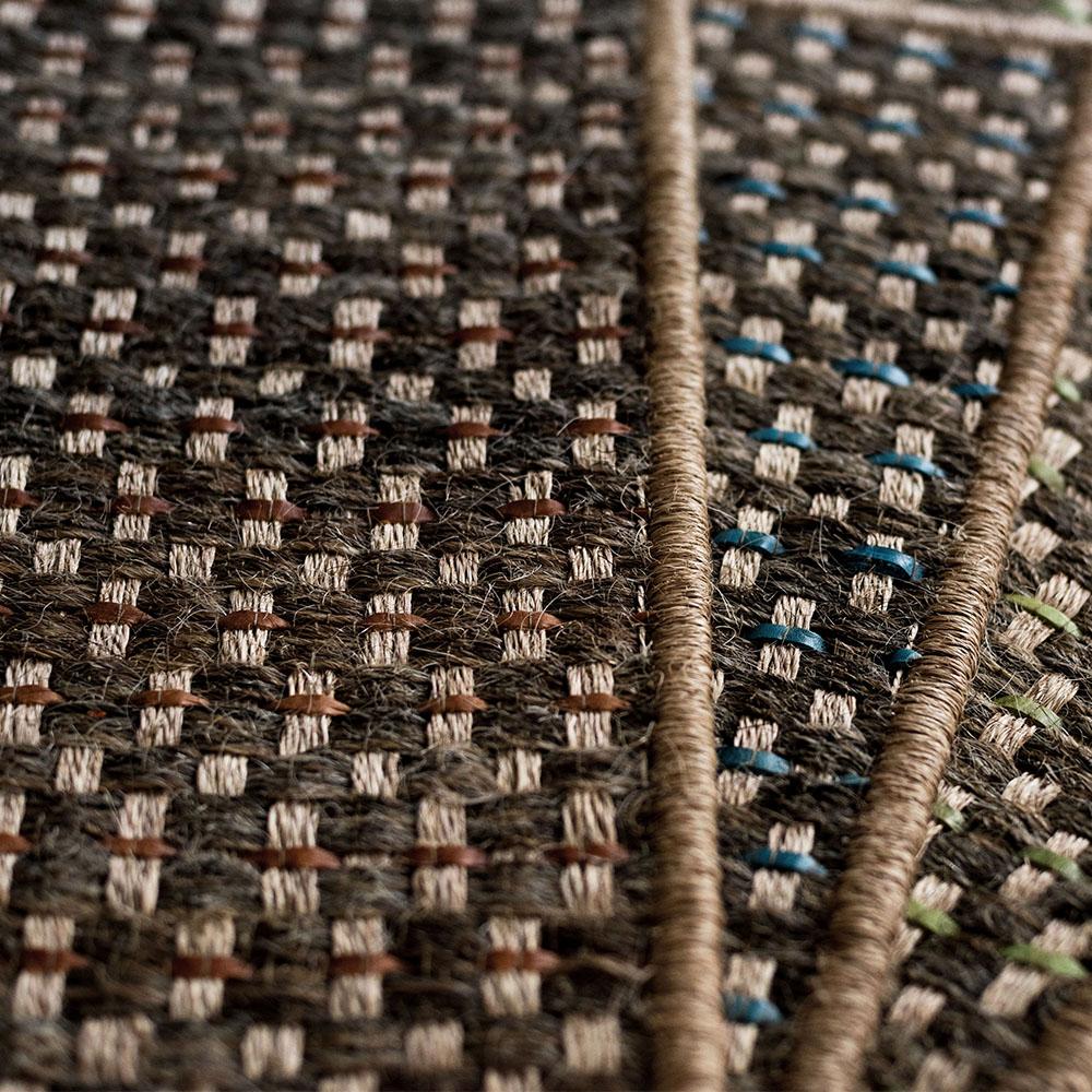 5' x 7' Area Rug, Handwoven Horsehair, Jute and Ocean Leather, Colombian Crin  In New Condition In New York, NY