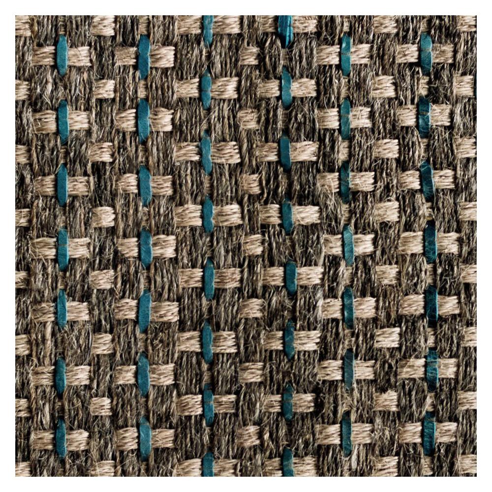 5' x 7' Area Rug, Handwoven Horsehair, Jute and Ocean Leather, Colombian Crin 