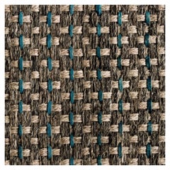 8' x 10' Area Rug, Handwoven Horsehair, Jute and Ocean Leather, Colombian Crin 