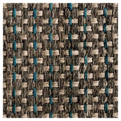 9' x 12' Area Rug, Handwoven Horsehair, Jute and Ocean Leather, Colombian Crin 