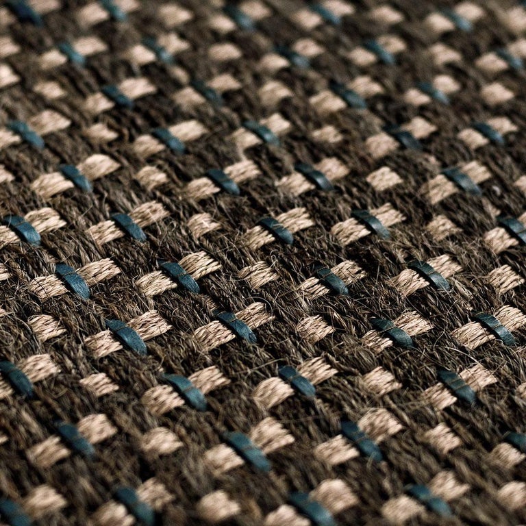 Runner in Handwoven Horsehair, Jute and Ocean Leather, Colombian Crin