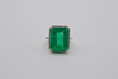 Colombian Em-Cut Emerald Ring 15.07 Carats Unworn
