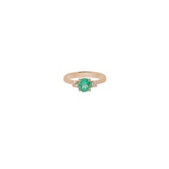 Colombian Emerald 0.97 Carat Ring 18Karat Yellow Gold