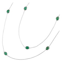 Colombian Emerald 10.47 Carat and Platinum Chain