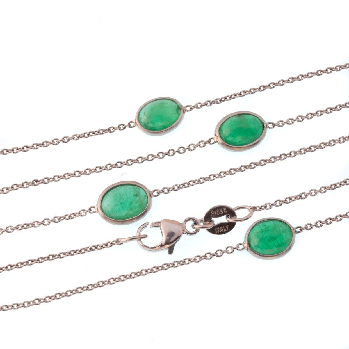 Art Deco Colombian Emerald 10.47 Carat and Platinum Chain