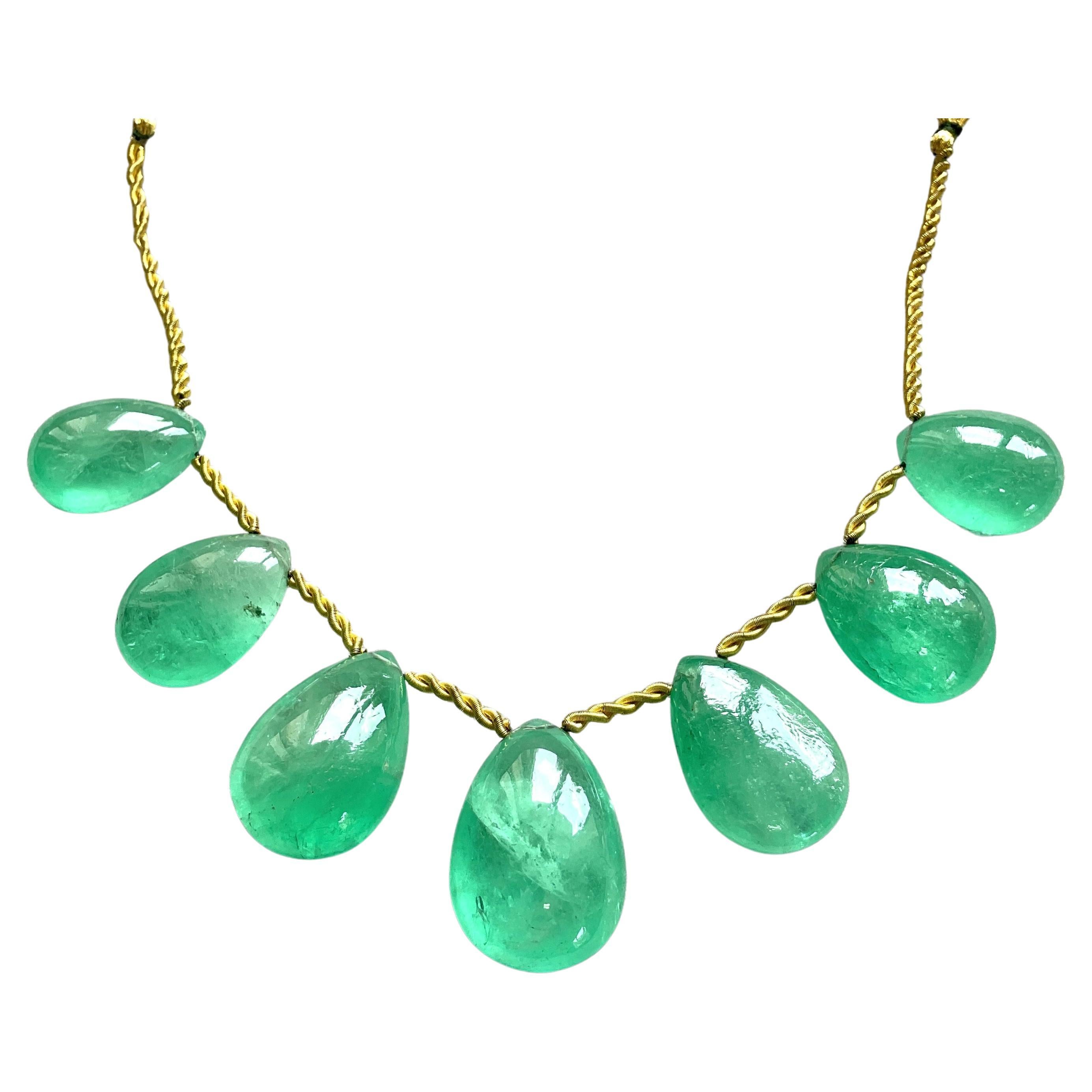 Colombian Emerald 127.30 Carats Plain Drops Layout 7 Pieces For Fine Jewelry Gem For Sale