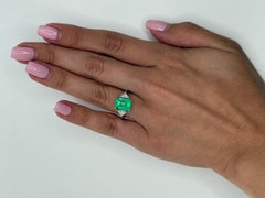 Colombian Emerald 3.2 carat three stone Ring