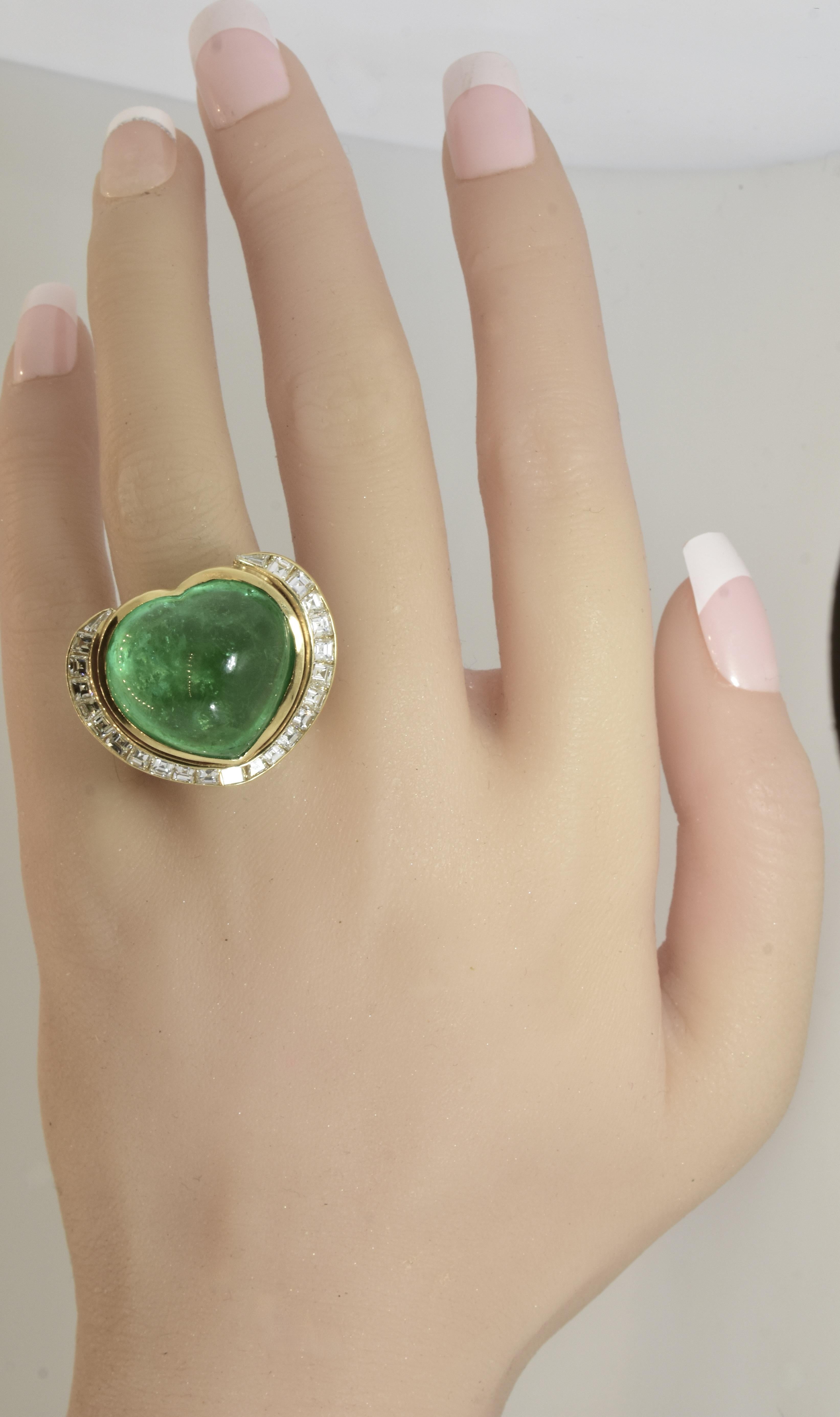 Colombian Emerald 37.29 ct AGL Certified fine Diamond 18K Ring by Pierre/Famille In New Condition For Sale In Aspen, CO