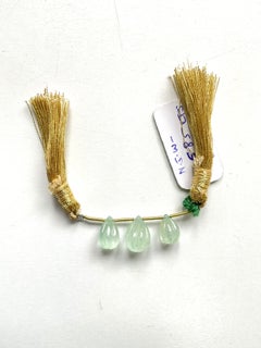 Colombian Emerald 6.85 Carats Carved Drops Layout 3 Pieces For Fine Jewelry Gem